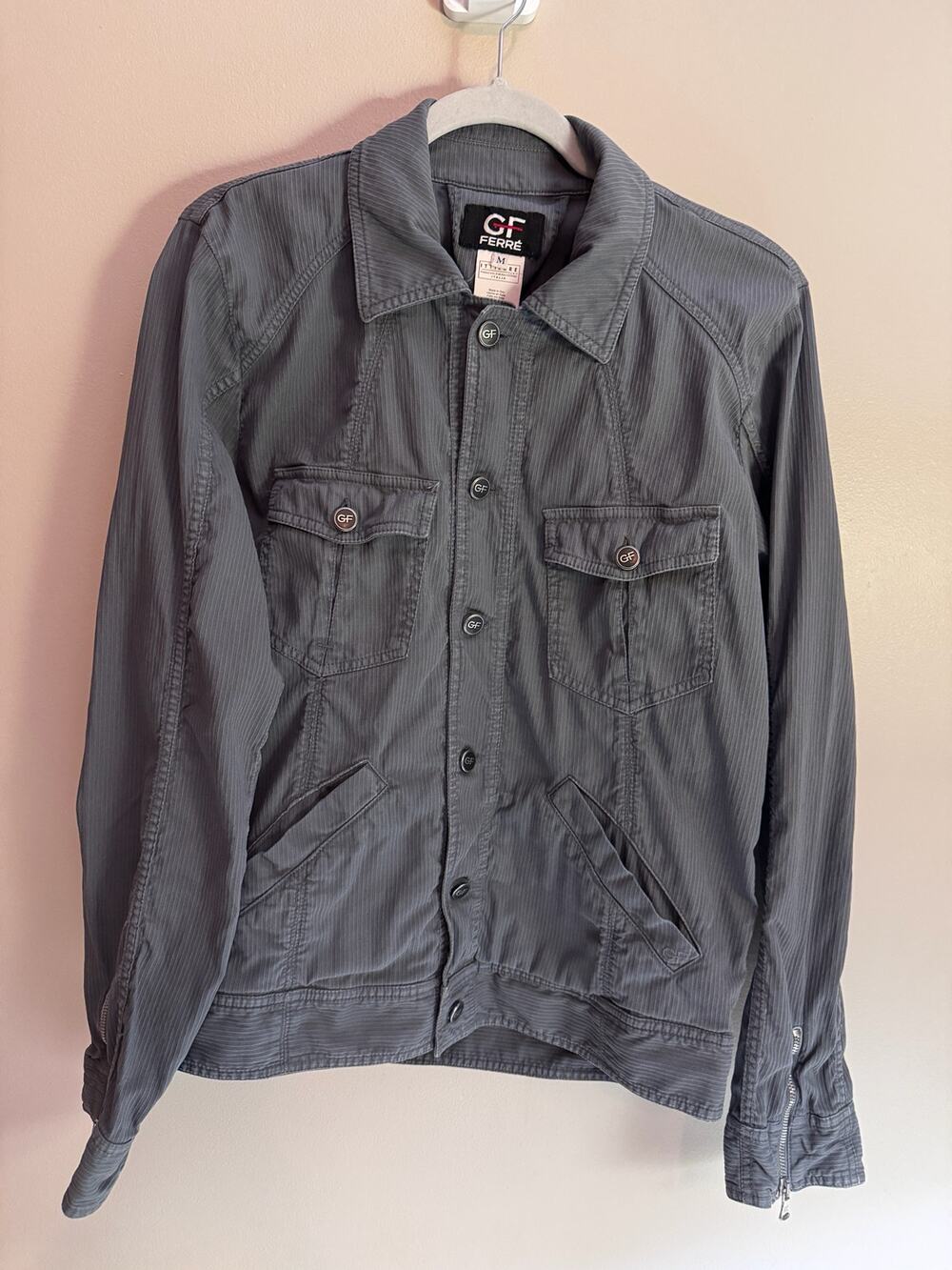 GF Ferre Men's M Gray Made in Italy Designer 4 Pocket Jacket